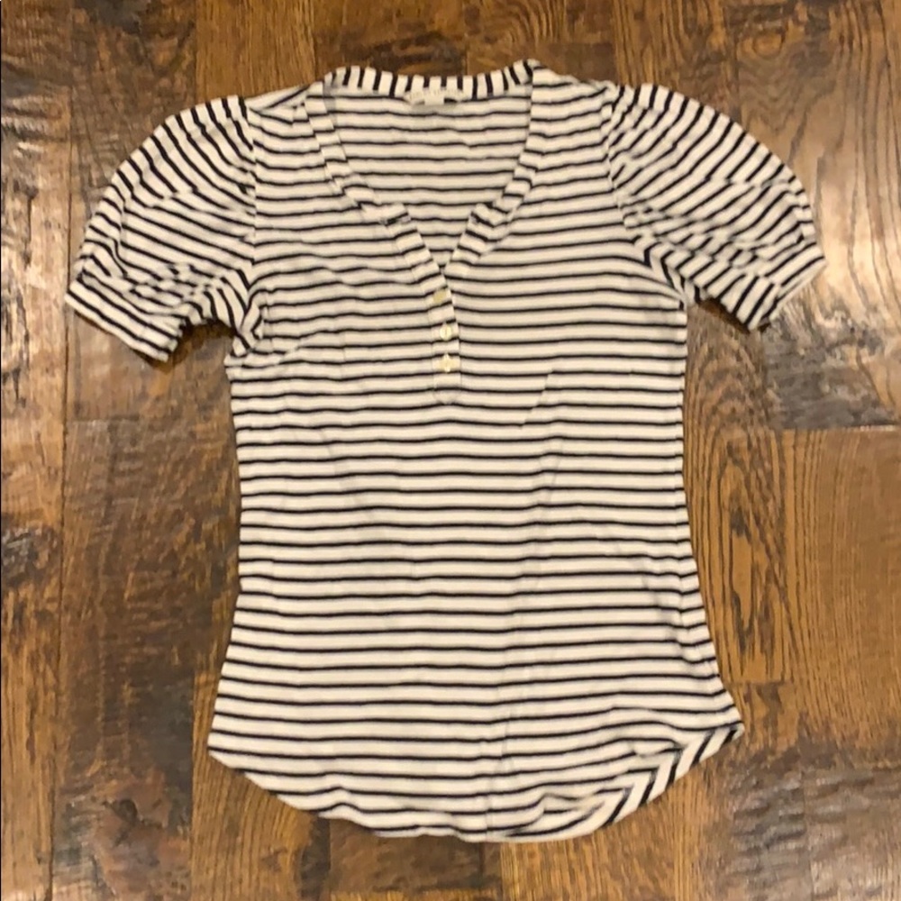 Banana Republic puff sleeve striped top